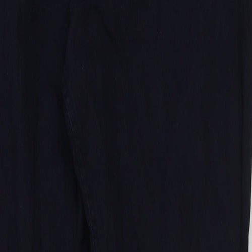 H&M Womens Blue Cotton Trousers Size 30 in L29 in Regular Button