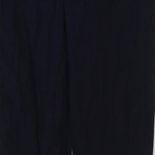 H&M Womens Blue Cotton Trousers Size 30 in L29 in Regular Button