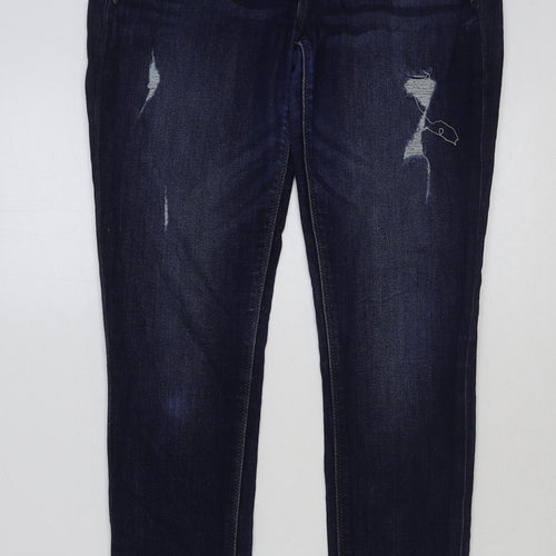 Express Womens Blue Cotton Skinny Jeans Size 8 L30 in Regular Button
