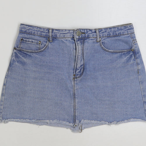 FOREVER 21 Womens Blue Cotton Hot Pants Shorts Size 31 in Regular Button