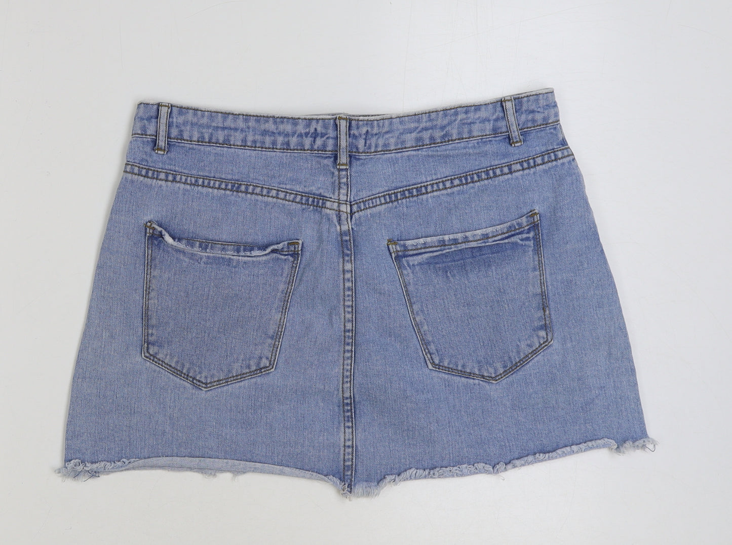FOREVER 21 Womens Blue Cotton Hot Pants Shorts Size 31 in Regular Button