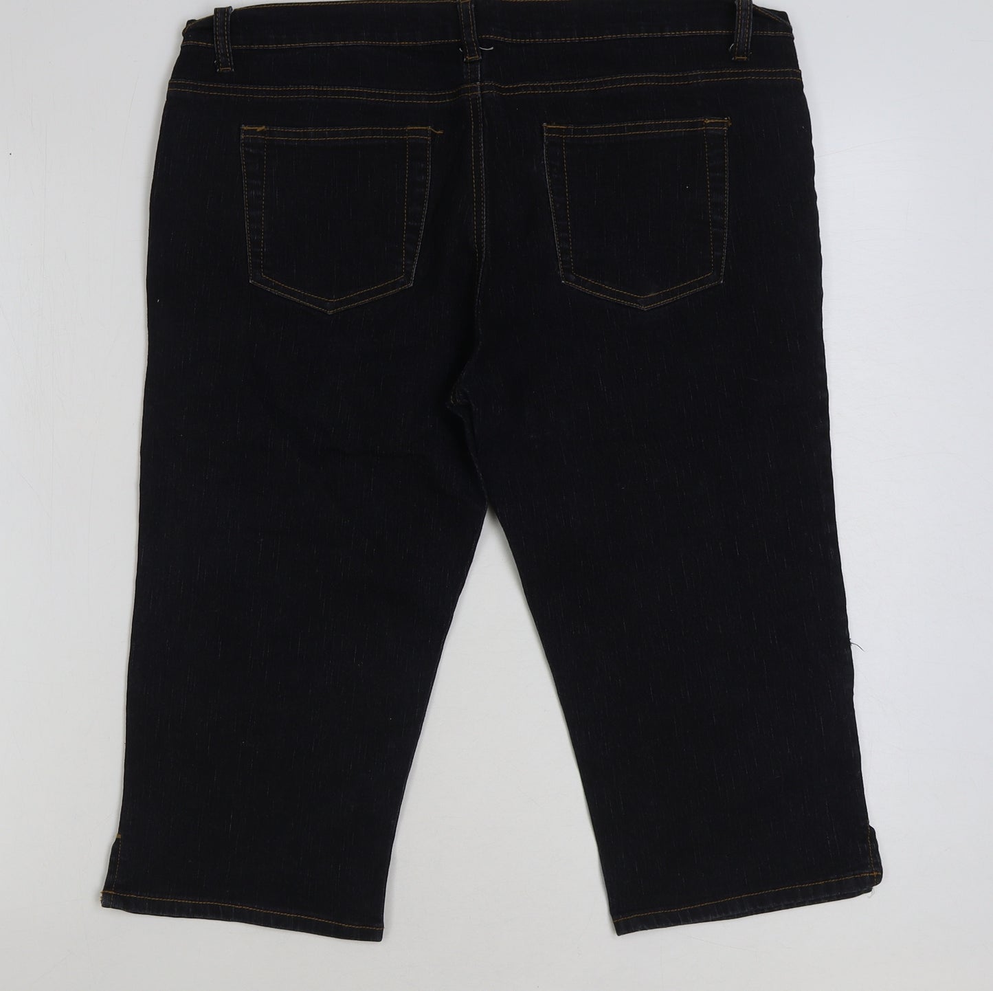 Alibi Womens Blue Cotton Bermuda Shorts Size 16 L16 in Regular Button