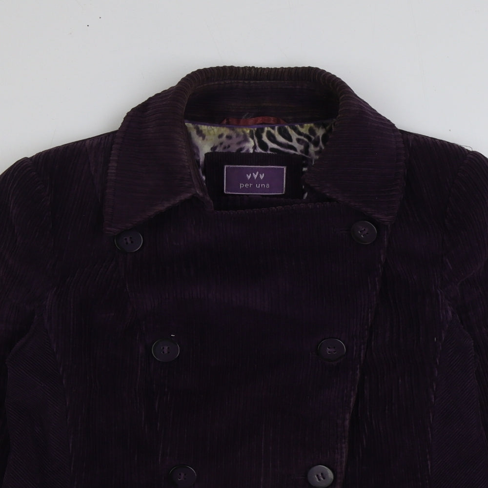 Marks and Spencer Womens Purple Jacket Size 12 Button