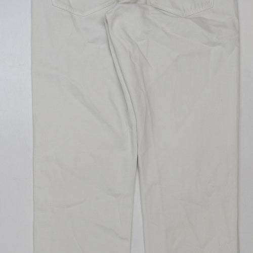 Uniqlo Womens White Cotton Straight Jeans Size 29 in L34 in Regular Buckle