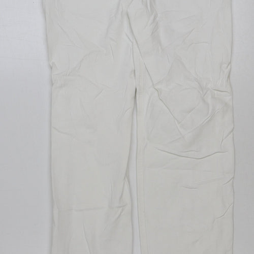 Marks and Spencer Womens White Cotton Straight Jeans Size 12 L30 in Regular Button