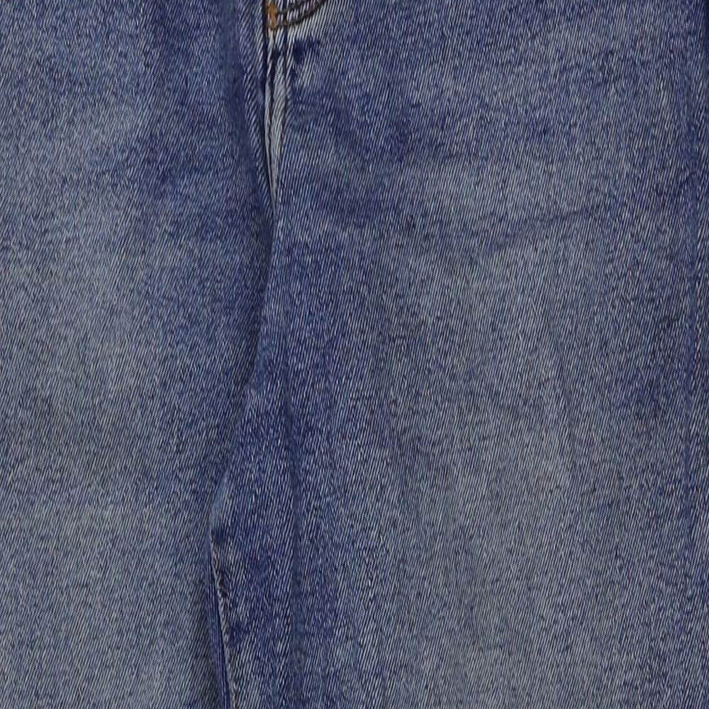 New Look Womens Blue Cotton Mom Jeans Size 10 L27 in Regular Button