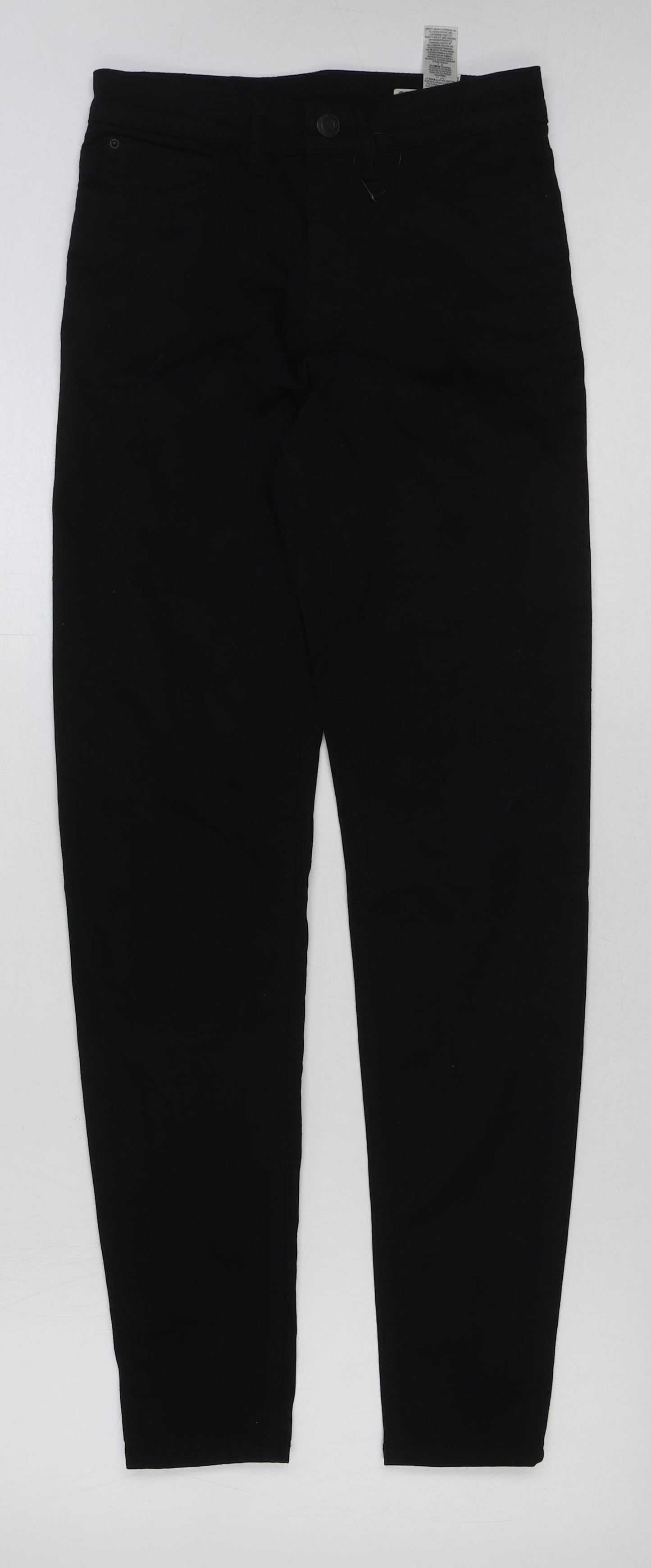 Marks and Spencer Womens Black Cotton Skinny Jeans Size 6 L30 in Regular Button