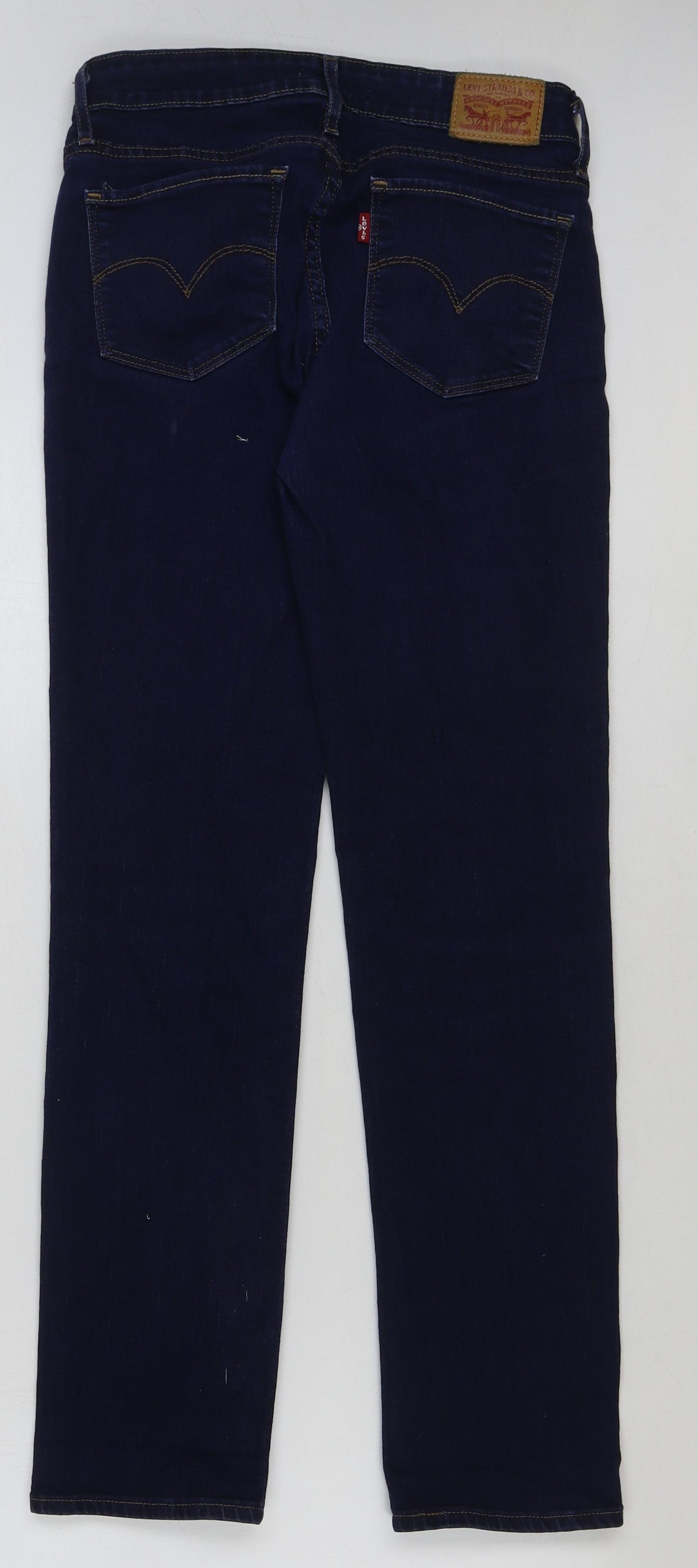 Signature by Levi Strauss & Co. Mens Blue Cotton Straight Jeans Size 28 in L29 in Regular Button