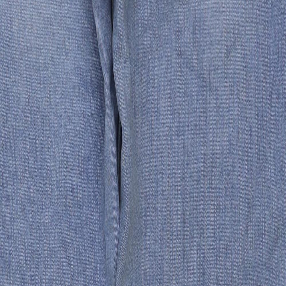 F&F Womens Blue Cotton Straight Jeans Size 8 L27 in Regular Button