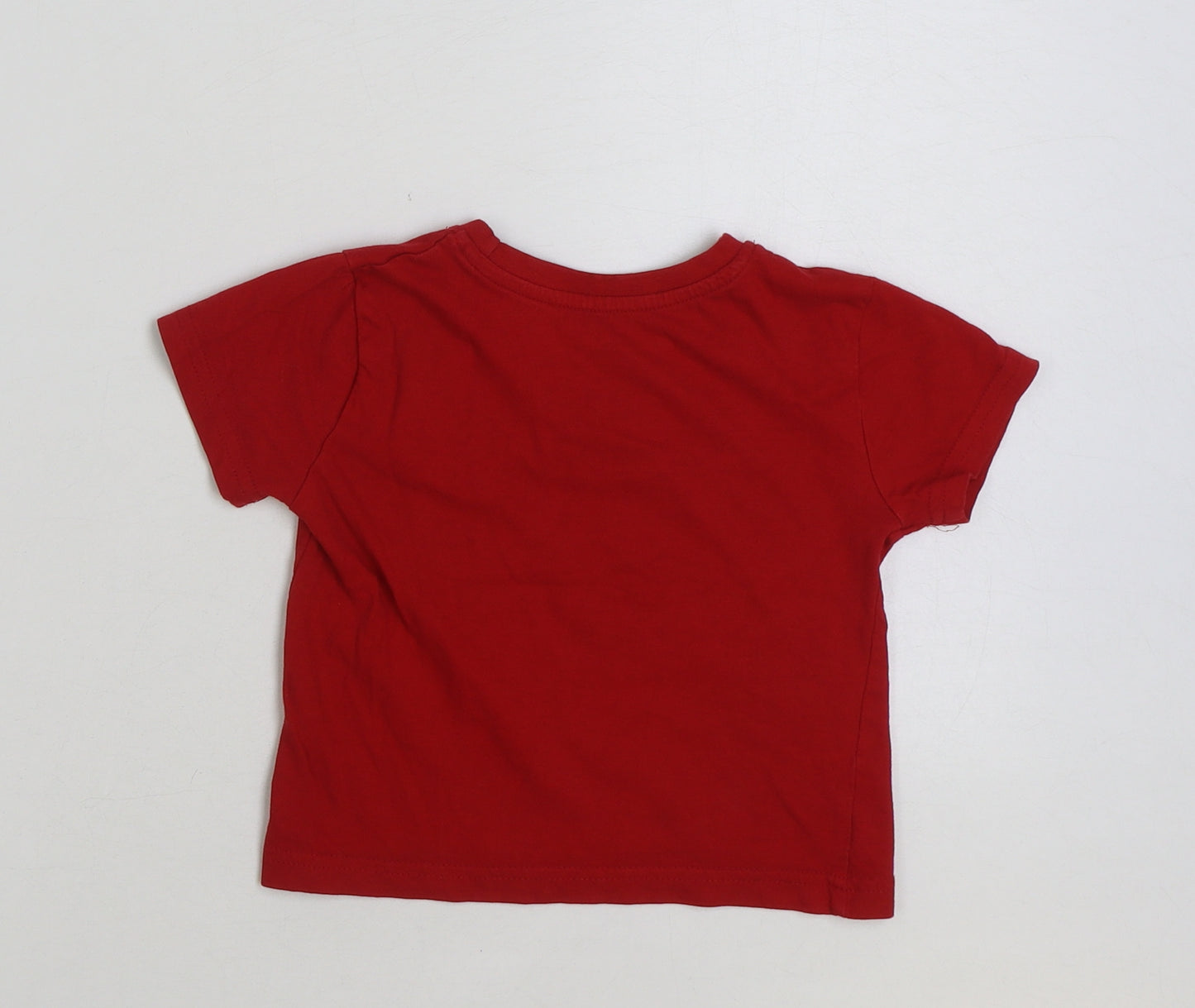 Primark Baby Red Polyester Basic T-Shirt Size 18-24 Months Round Neck Pullover - Monsters