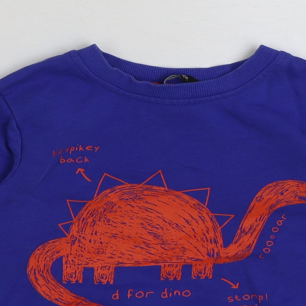George Boys Blue Polyester Pullover Sweatshirt Size 2-3 Years Pullover - Dinosaur print