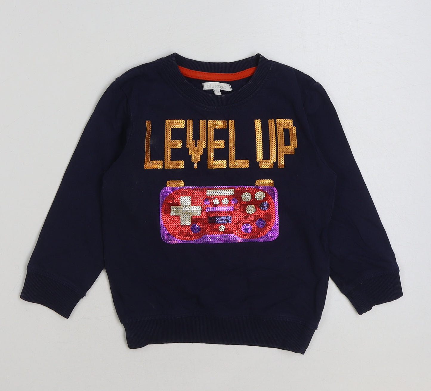 Blue Zoo Boys Blue Cotton Pullover Sweatshirt Size 3-4 Years Pullover - Level Up