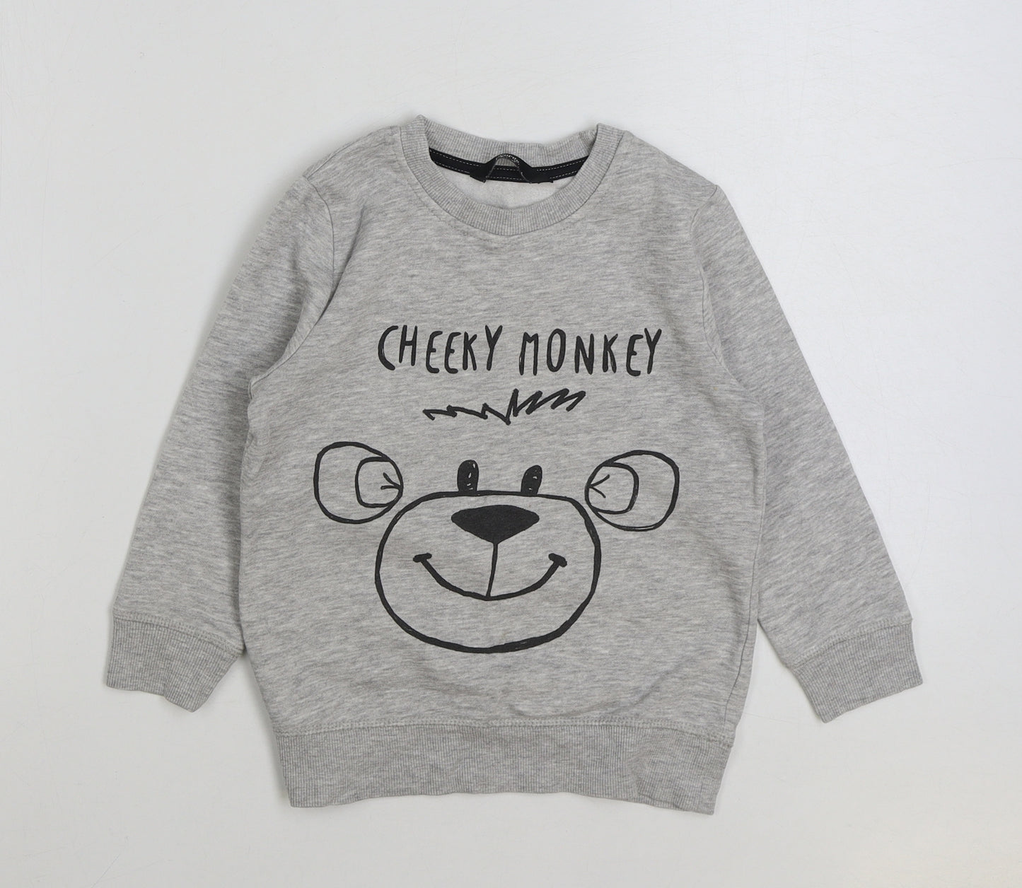 George Boys Grey Cotton Pullover Sweatshirt Size 3-4 Years Pullover - Cheeky Monkey