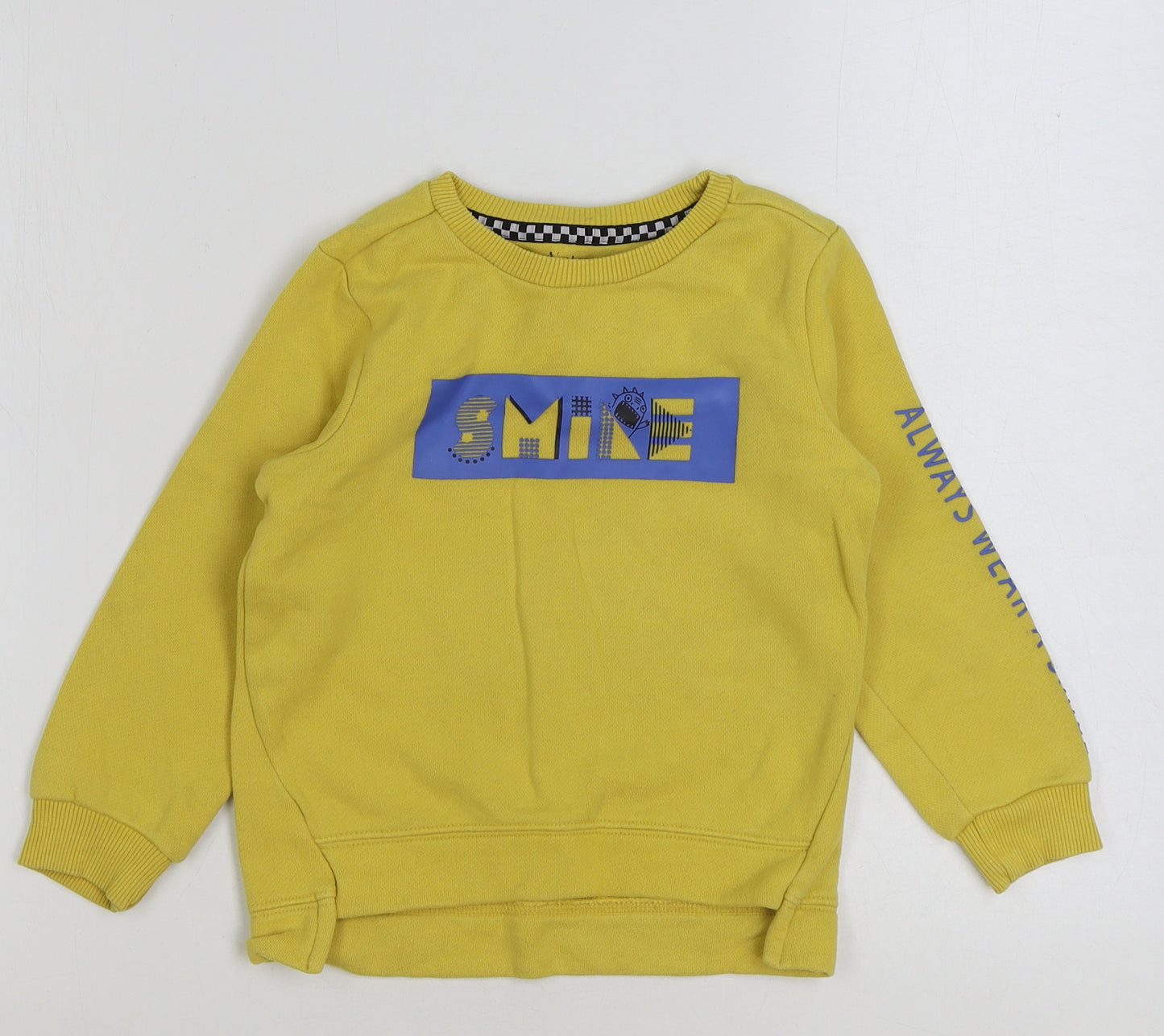 Nutmeg Boys Yellow Polyester Pullover Sweatshirt Size 3-4 Years Pullover - Always wear a smile