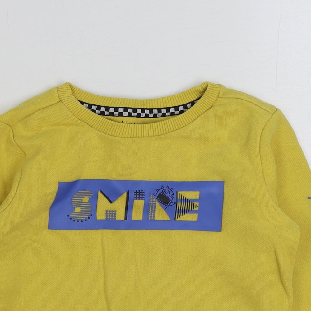 Nutmeg Boys Yellow Polyester Pullover Sweatshirt Size 3-4 Years Pullover - Always wear a smile