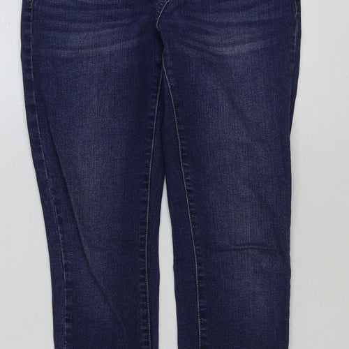 NEXT Womens Blue Cotton Skinny Jeans Size 8 L27 in Regular Button