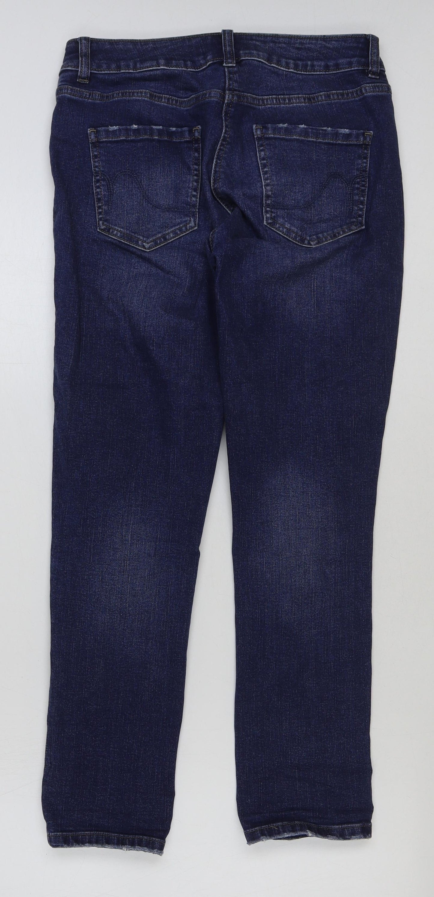 NEXT Womens Blue Cotton Skinny Jeans Size 8 L27 in Regular Button