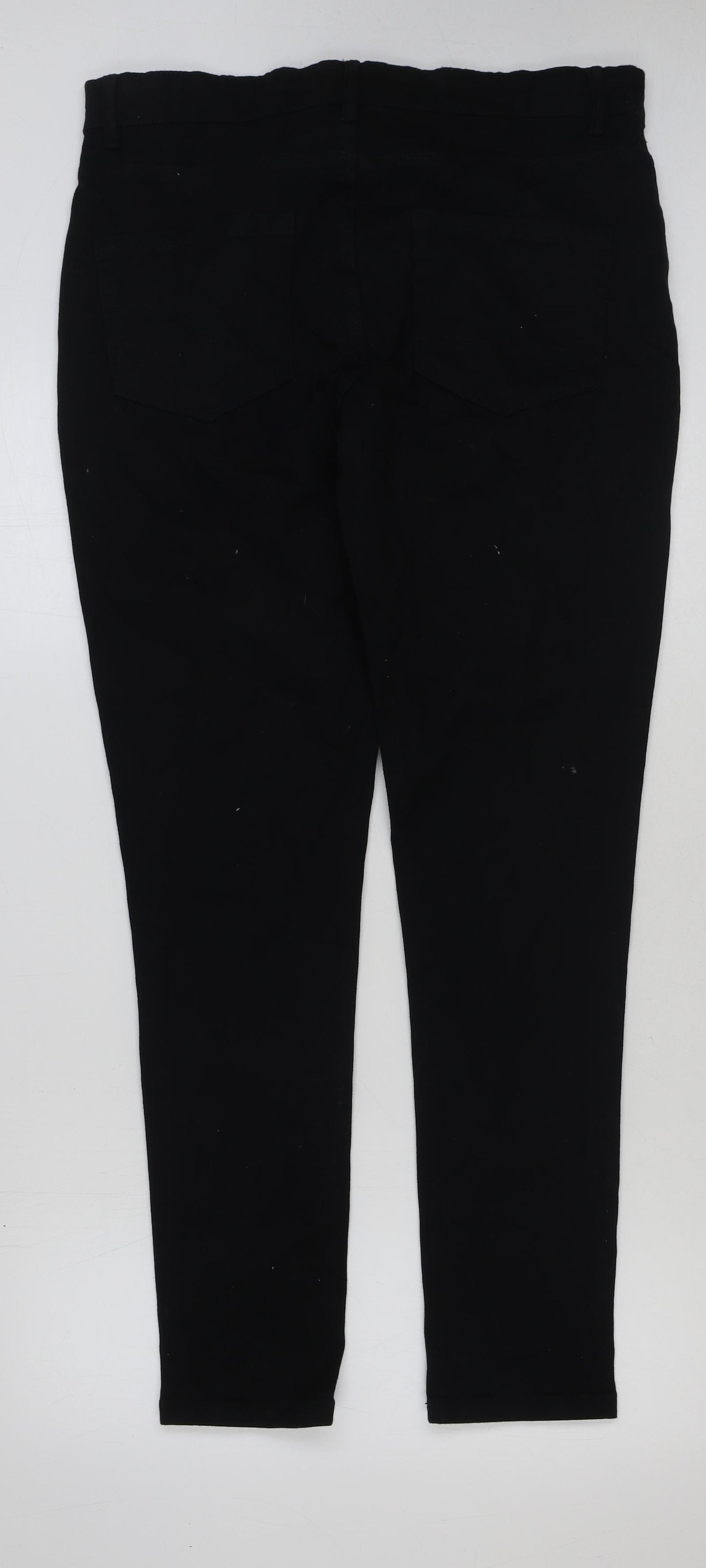 George Mens Black Cotton Skinny Jeans Size 36 in L32 in Regular Button