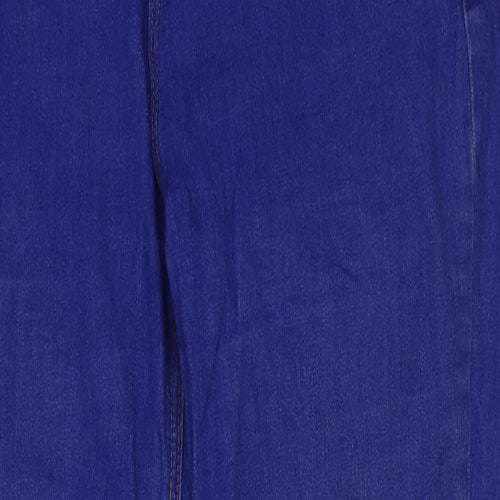 New Look Womens Blue Cotton Skinny Jeans Size 14 L29 in Regular Button