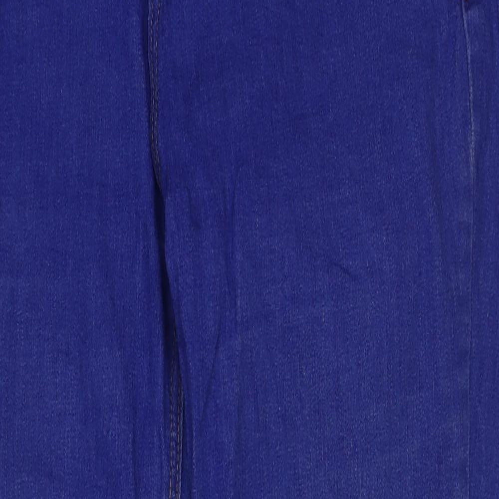 New Look Womens Blue Cotton Skinny Jeans Size 14 L29 in Regular Button