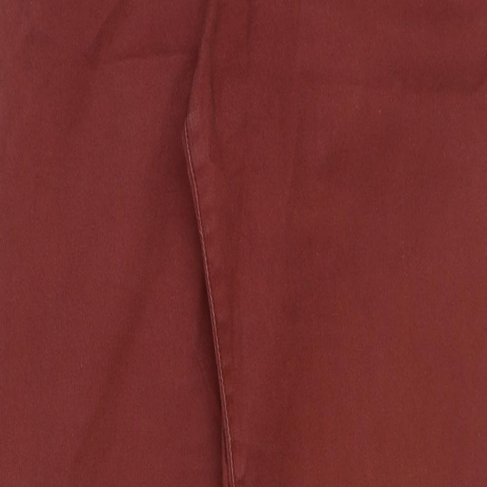 yesyes Womens Red Cotton Skinny Jeans Size 12 L32 in Regular Button