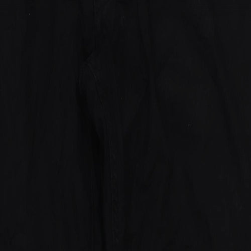 H&M Mens Black Cotton Trousers Size 34 in L31 in Slim Button