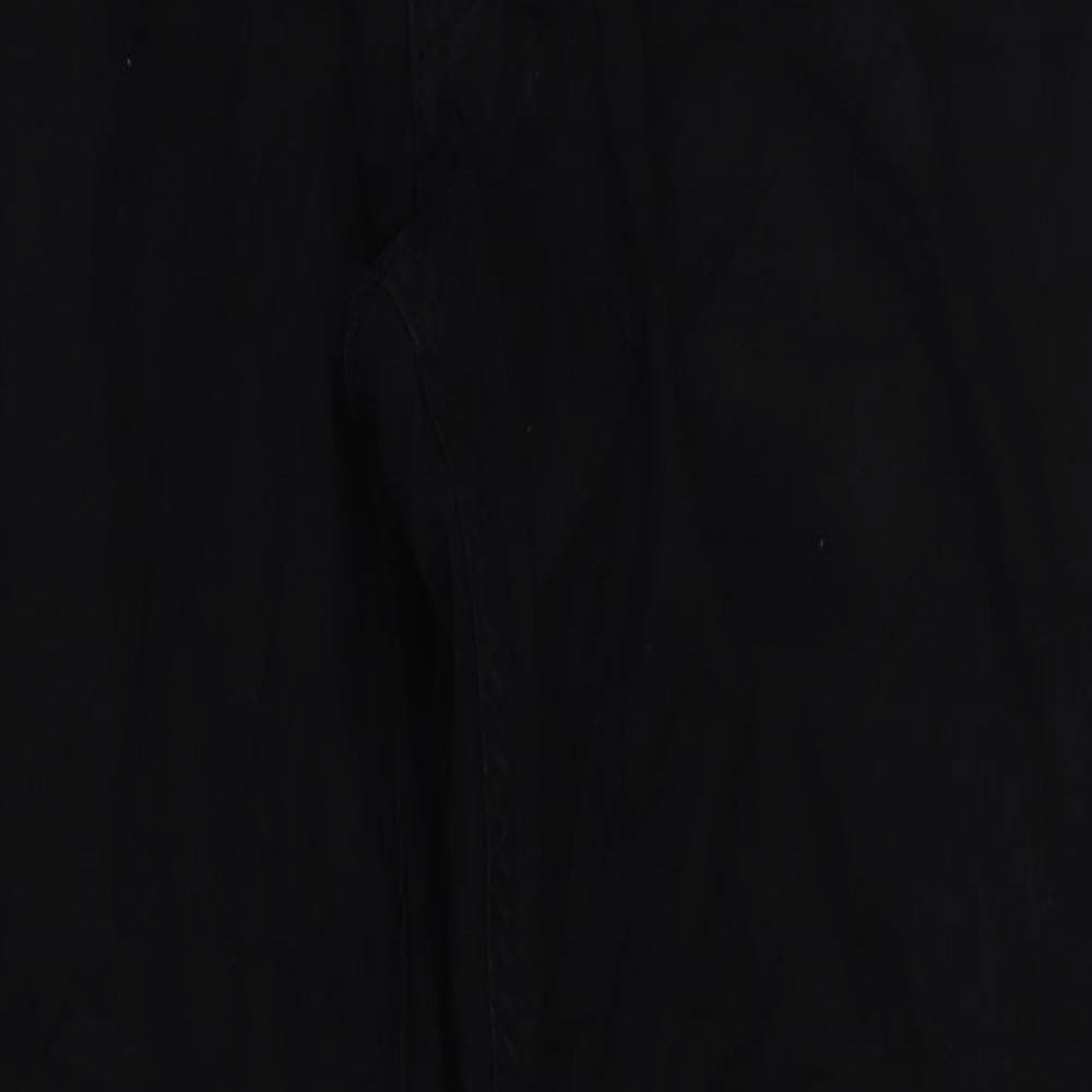 H&M Mens Black Cotton Trousers Size 34 in L31 in Slim Button