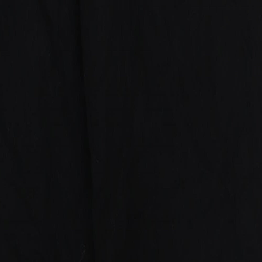 H&M Mens Black Cotton Trousers Size 34 in L31 in Slim Button