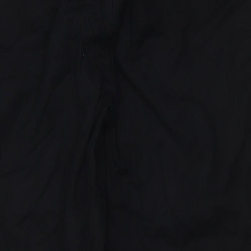 Preworn Womens Black Cotton Cropped Trousers Size 6 L20.5 in Regular Hook & Eye