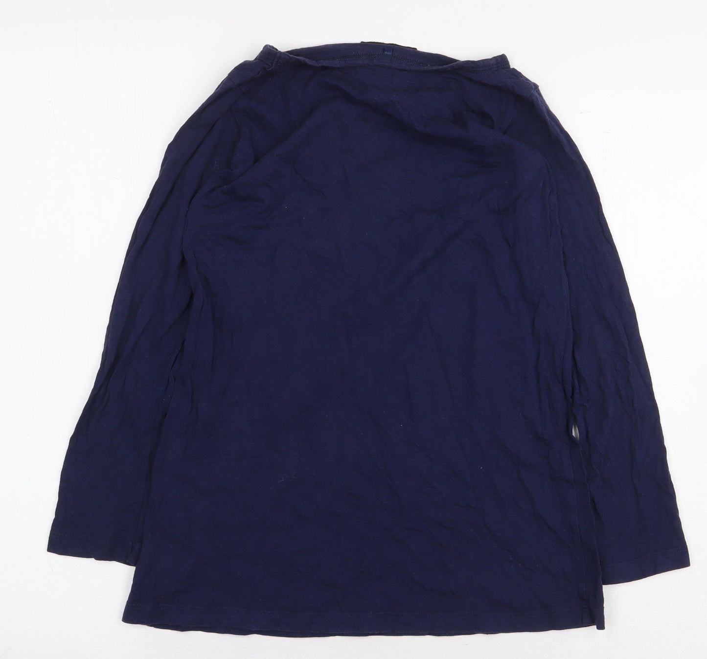 NEXT Girls Blue Cotton Basic T-Shirt Size 10 Years Boat Neck Pullover - Peacock