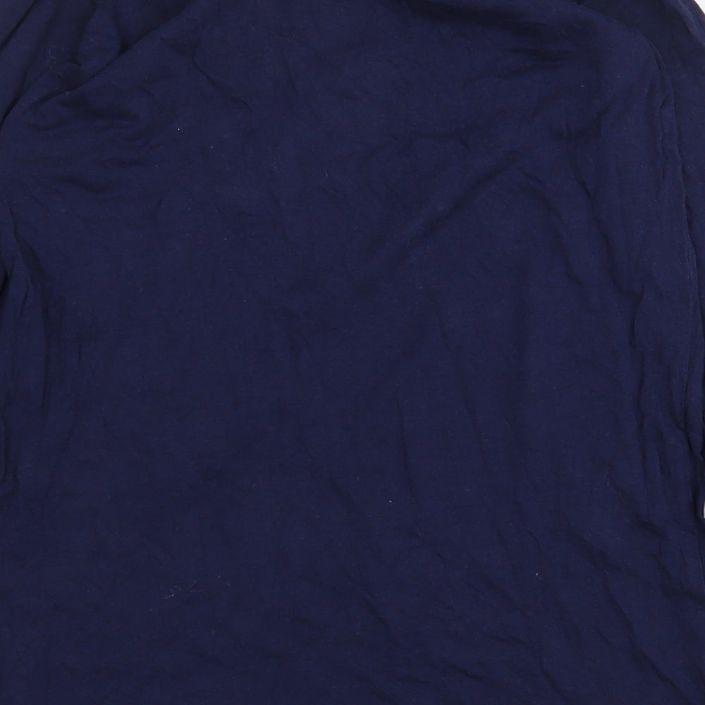 NEXT Girls Blue Cotton Basic T-Shirt Size 10 Years Boat Neck Pullover - Peacock
