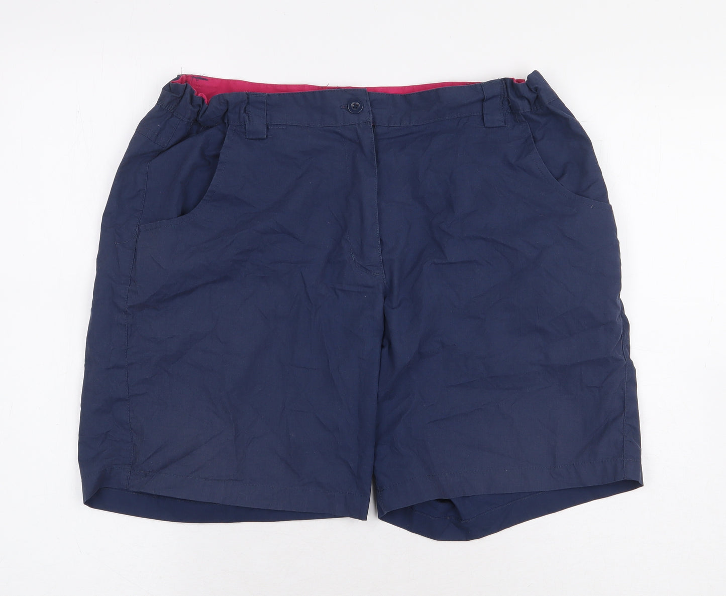 Mountain Warehouse Womens Blue Polyester Cargo Shorts Size 12 L7 in Regular Zip