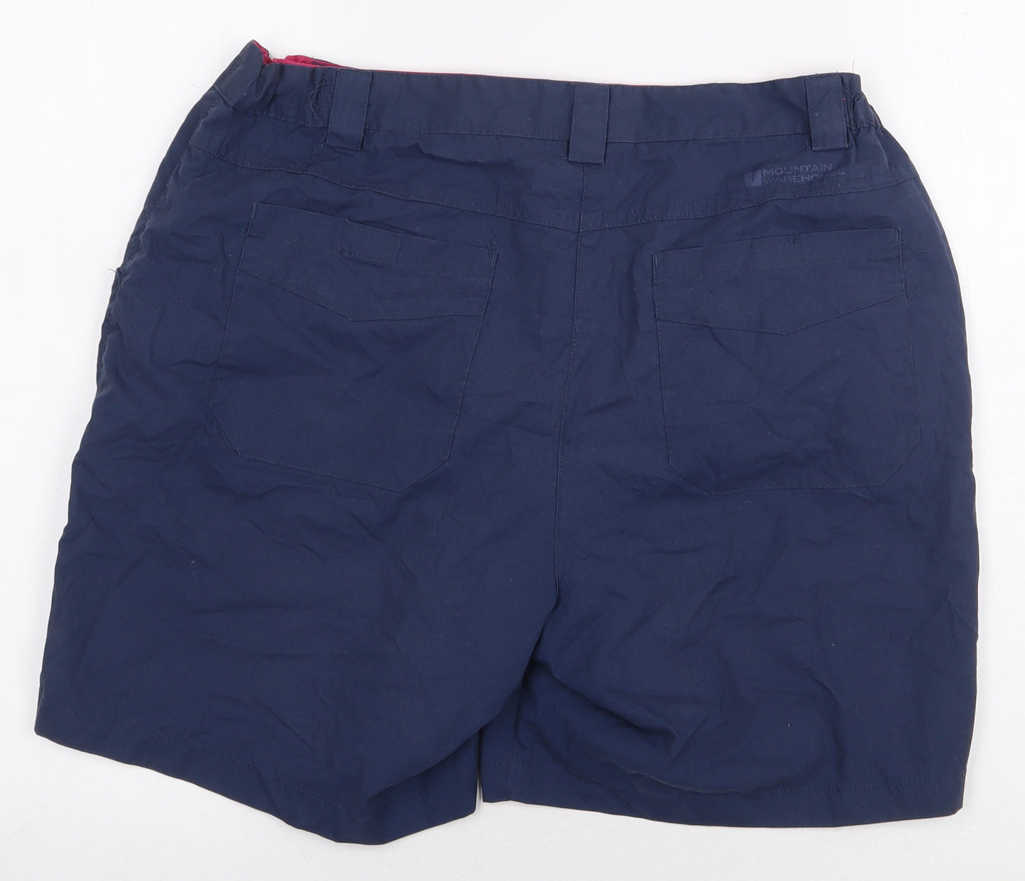 Mountain Warehouse Womens Blue Polyester Cargo Shorts Size 12 L7 in Regular Zip
