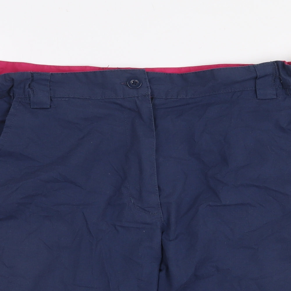Mountain Warehouse Womens Blue Polyester Cargo Shorts Size 12 L7 in Regular Zip