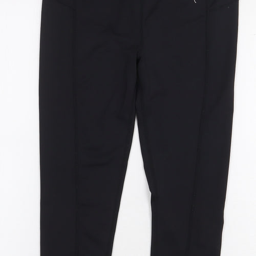 Pent Womens Black Geometric Polyester Compression Leggings Size XS L18 in Regular