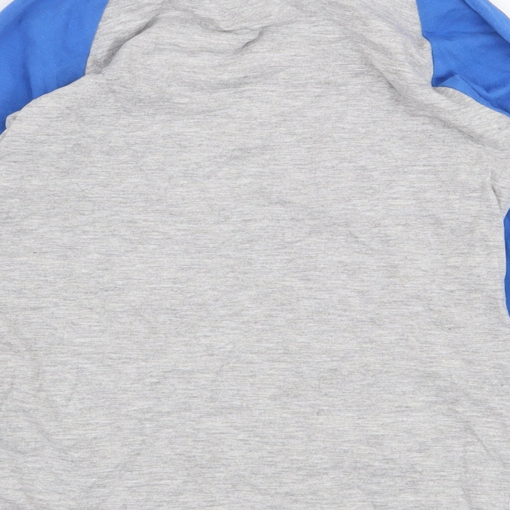 Marks and Spencer Boys Grey Colourblock Cotton Basic T-Shirt Size 4-5 Years Round Neck Pullover - Race Car