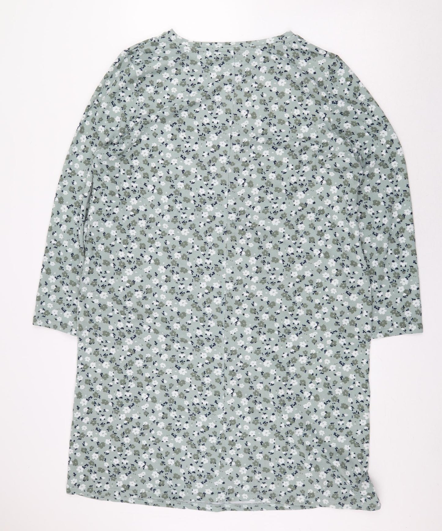 Bonmarché Womens Green Floral Polyester A-Line Size 20 Round Neck Pullover