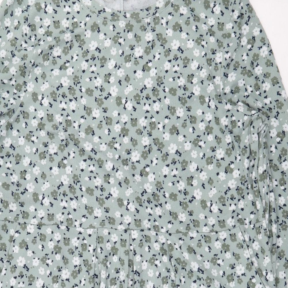 Bonmarché Womens Green Floral Polyester A-Line Size 20 Round Neck Pullover