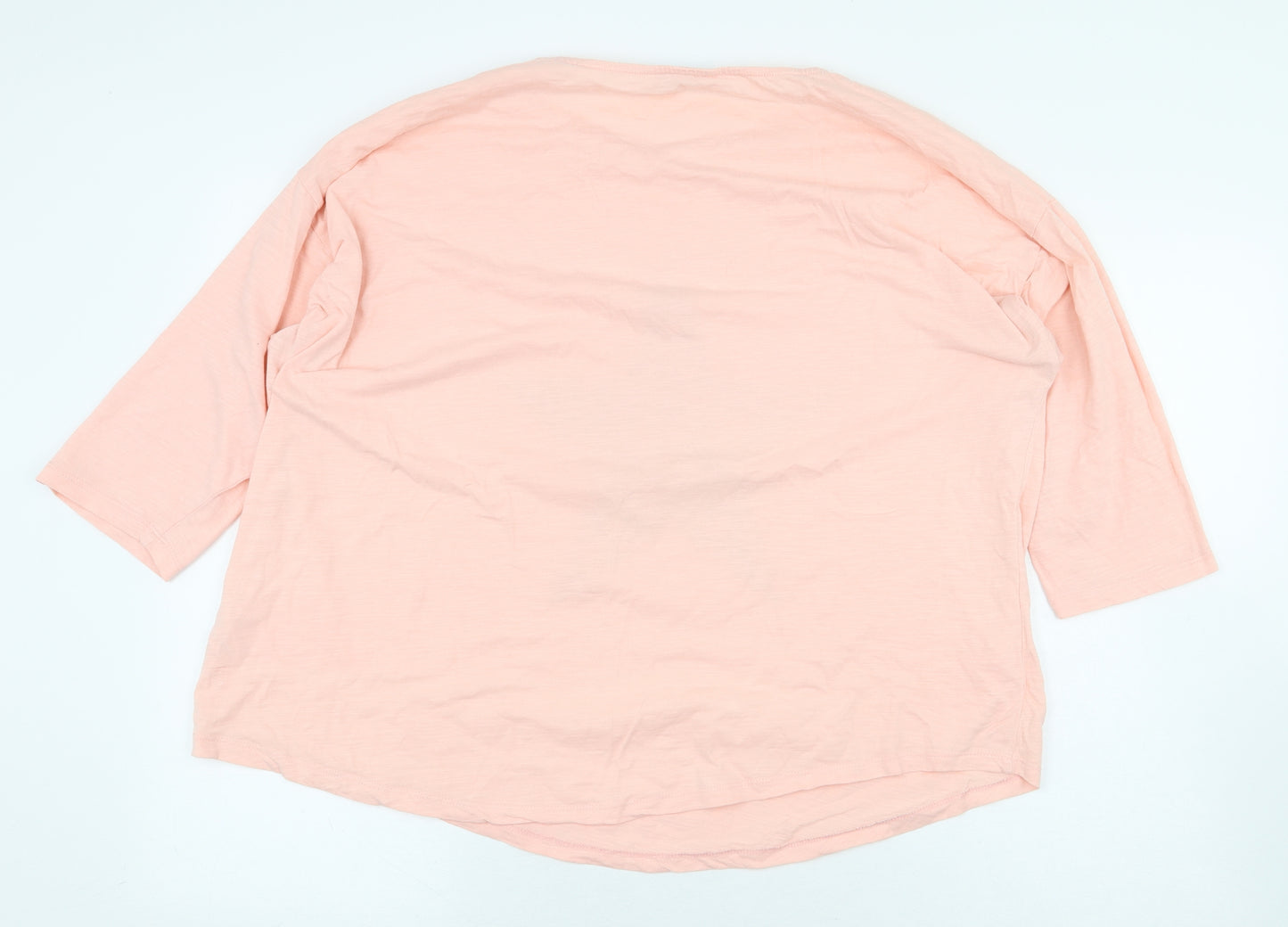 TU Womens Pink 100% Cotton Basic T-Shirt Size 20 Round Neck - Star