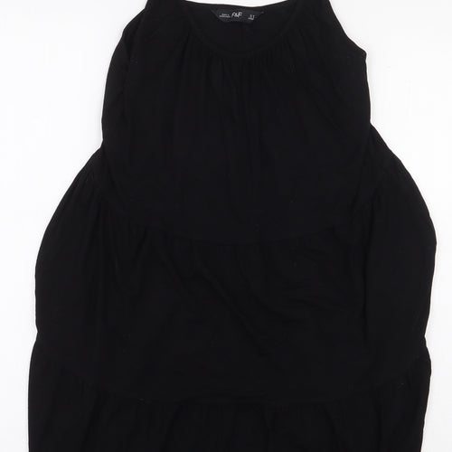 F&F Womens Black Viscose Tank Dress Size 10 Scoop Neck Pullover