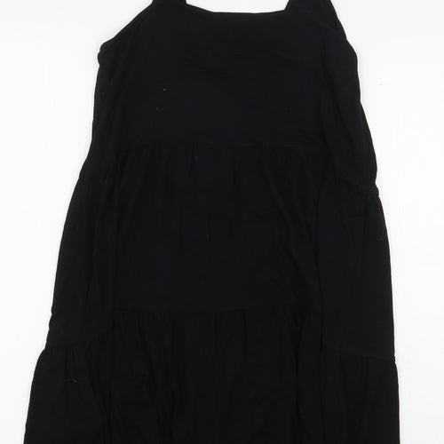 F&F Womens Black Viscose Tank Dress Size 10 Scoop Neck Pullover
