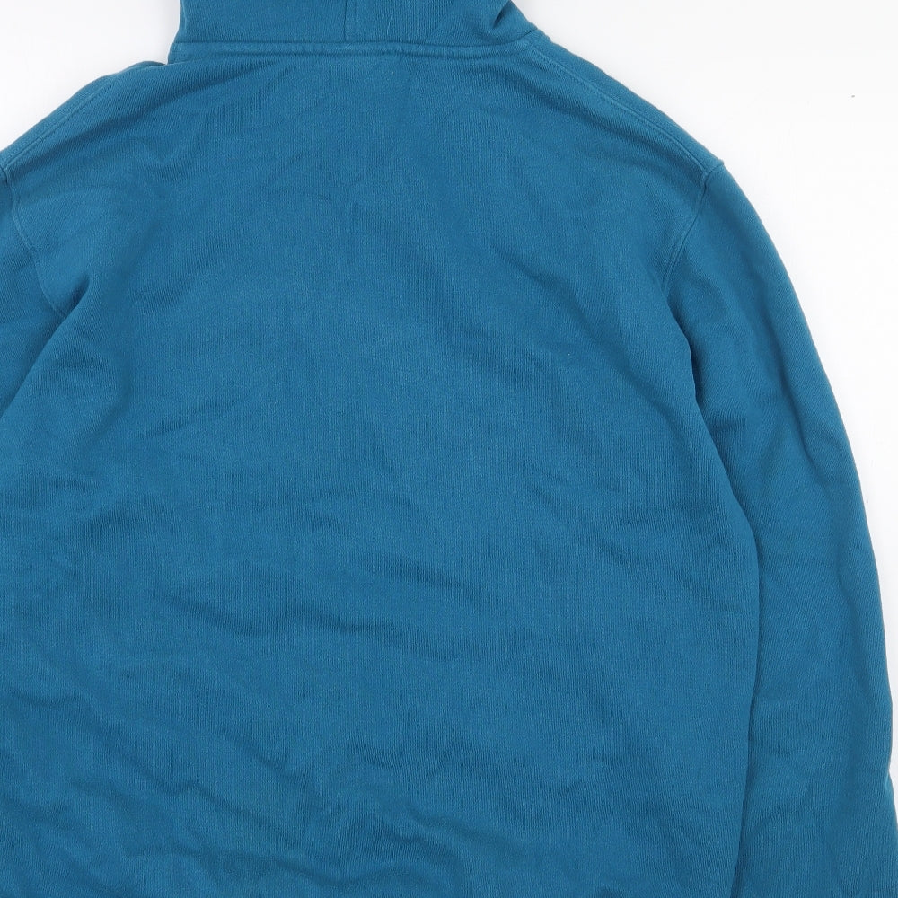 New Balance Mens Blue Cotton Pullover Hoodie Size L