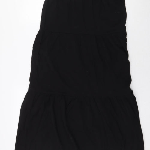 H&M Womens Black Viscose Maxi Skirt Size S Tie