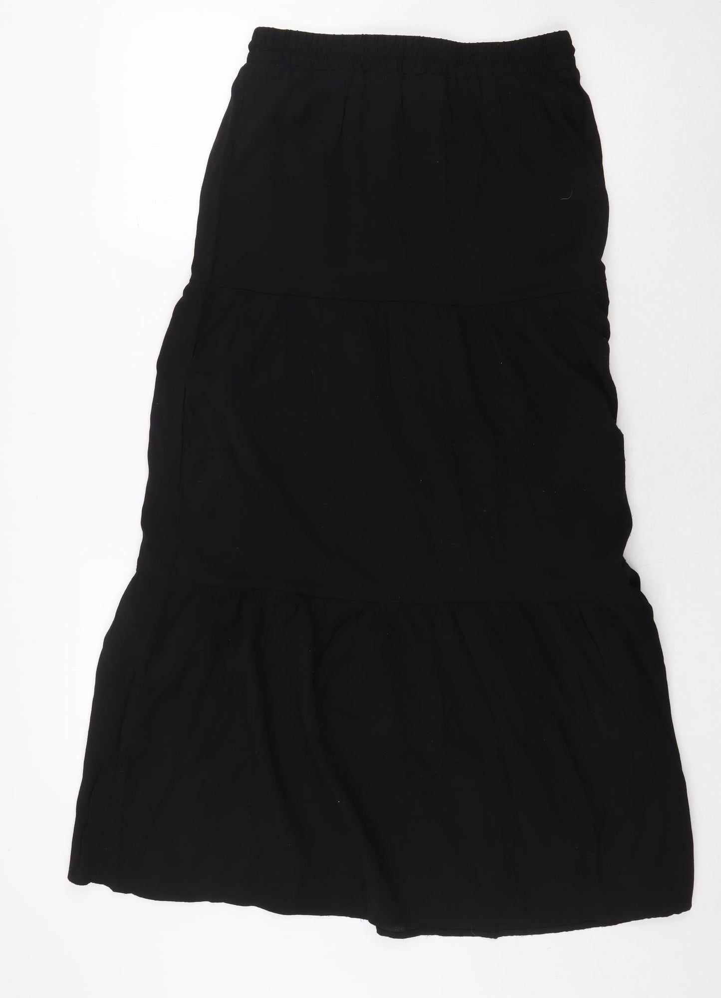 H&M Womens Black Viscose Maxi Skirt Size S Tie