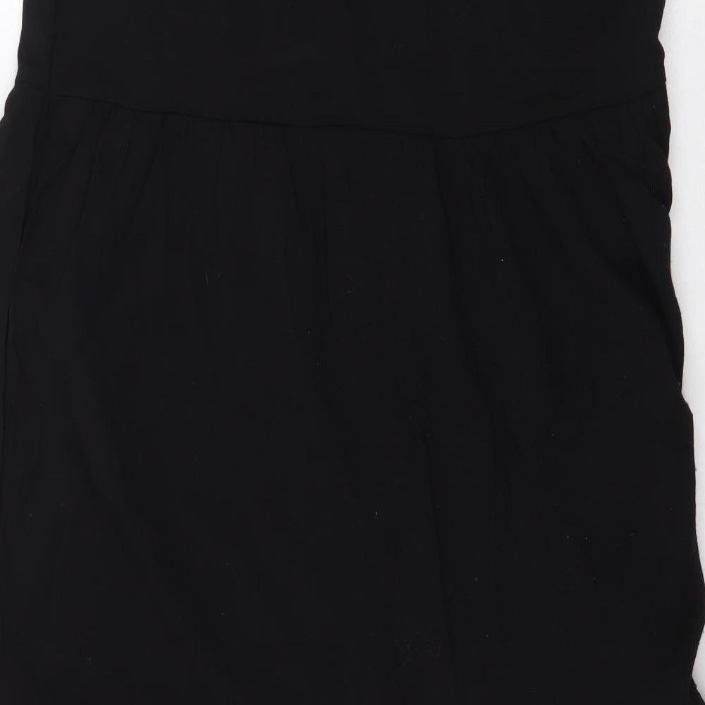 H&M Womens Black Viscose Maxi Skirt Size S Tie