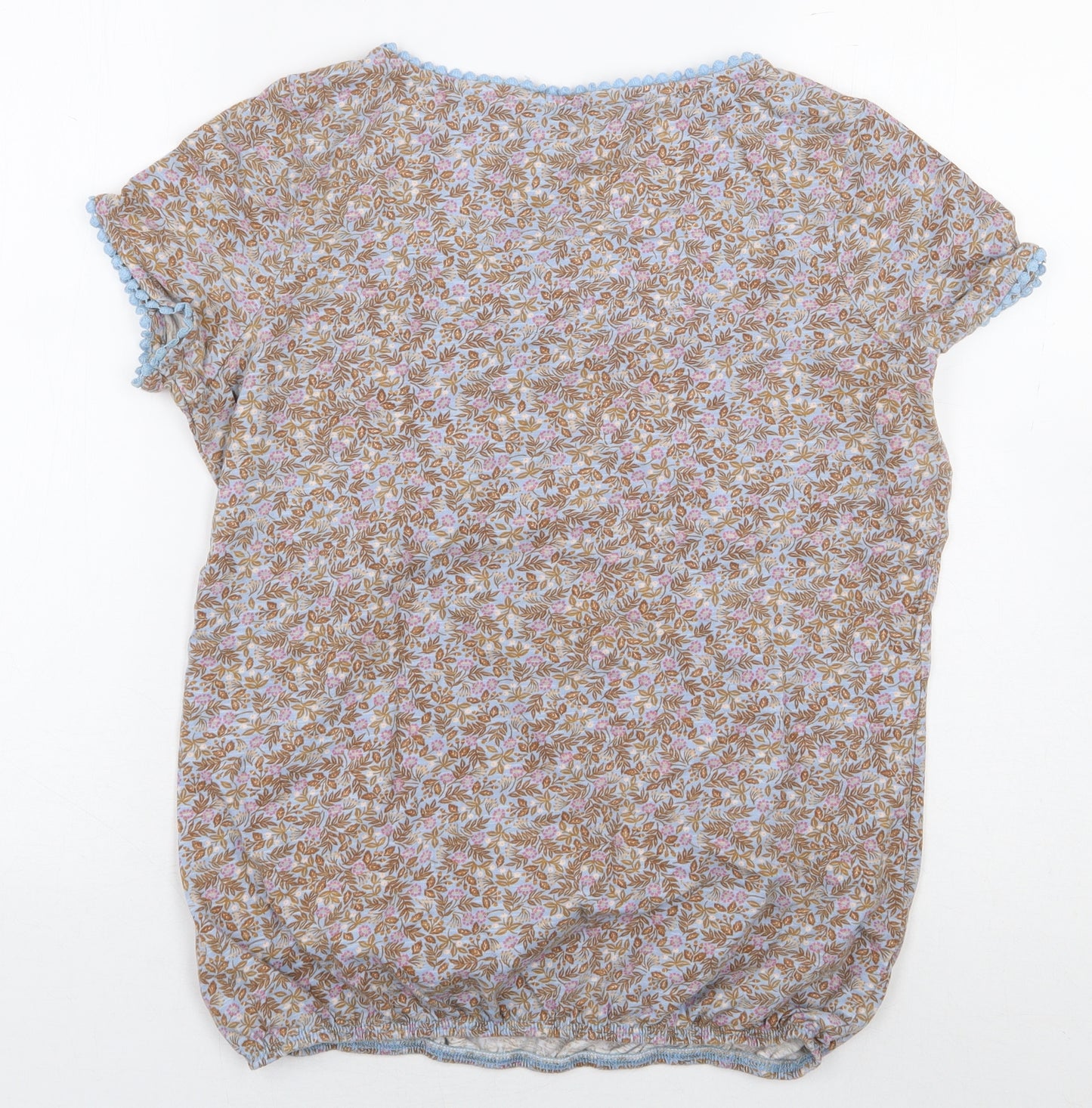 NEXT Womens Multicoloured Floral 100% Cotton Basic T-Shirt Size 10 Round Neck