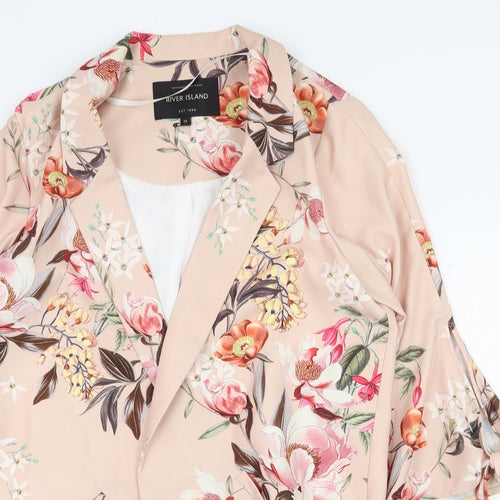 River Island Womens Pink Floral Jacket Blazer Size 10