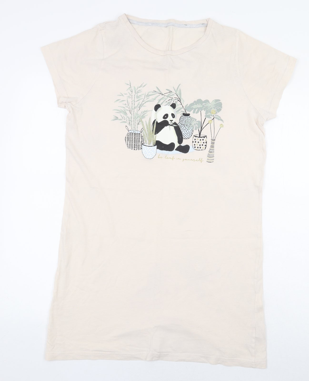 George Womens Pink 100% Cotton Basic T-Shirt Size 8 Round Neck - Panda