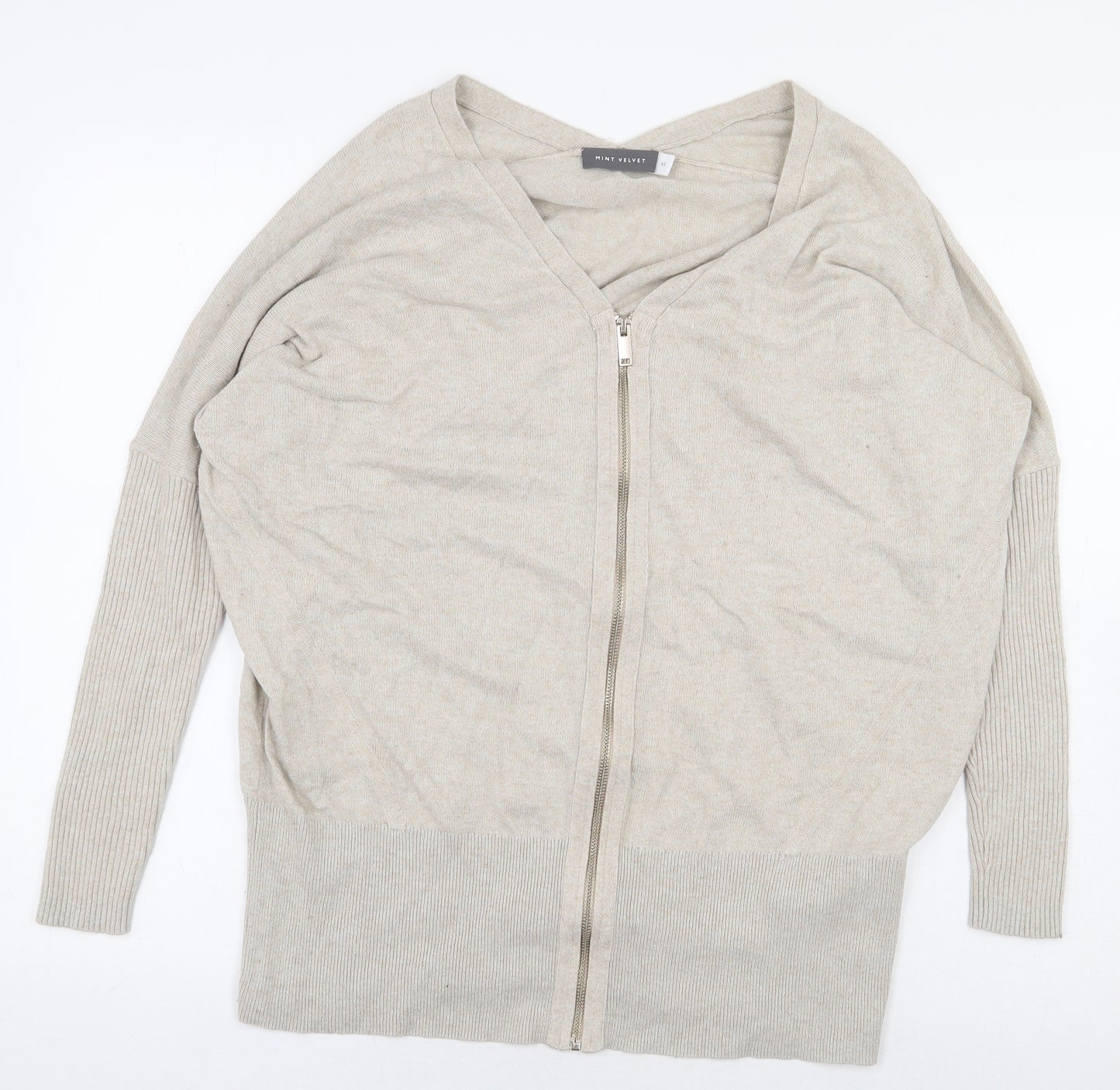 Mint Velvet Womens Grey Cotton Full Zip Sweatshirt Size XS Zip
