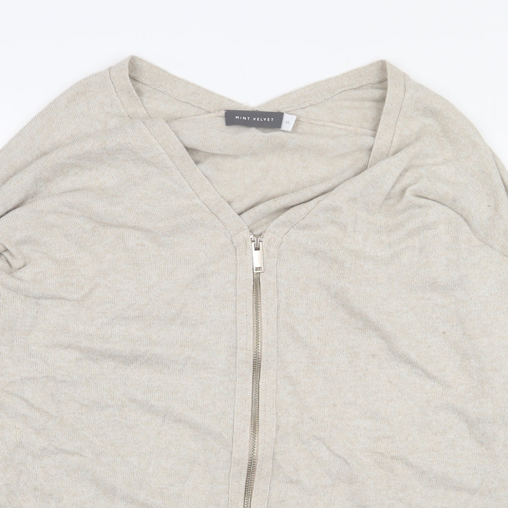 Mint Velvet Womens Grey Cotton Full Zip Sweatshirt Size XS Zip